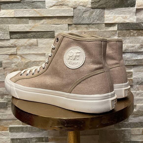 PF Flyers Center Hi 10.5M Sandstone Sneakers | Retro Canvas High Top Shoes NWOB - Picture 9 of 13
